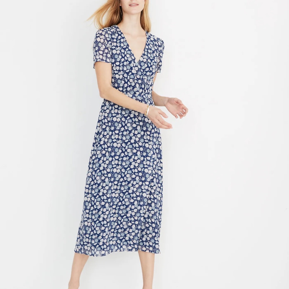 Madewell Wrap-Front Midi Dress in French Floral